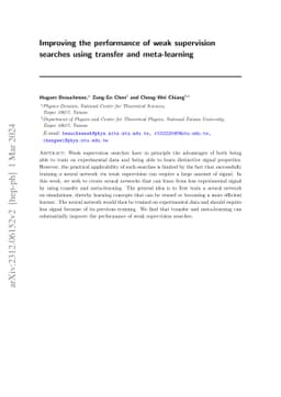 Improving the performance of weak supervision searches using transfer
  and meta-learning