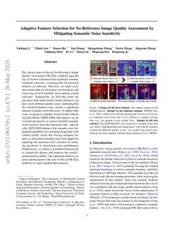 Adaptive Feature Selection for No-Reference Image Quality Assessment by
  Mitigating Semantic Noise Sensitivity
