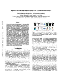 Dynamic Weighted Combiner for Mixed-Modal Image Retrieval