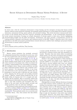 Recent Advances in Deterministic Human Motion Prediction: A Review