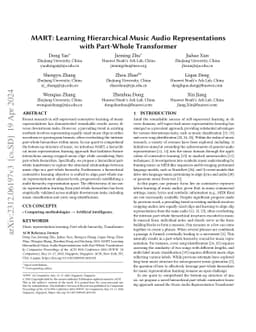 MART: Learning Hierarchical Music Audio Representations with Part-Whole
  Transformer