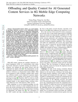 Offloading and Quality Control for AI Generated Content Services in 6G
  Mobile Edge Computing Networks