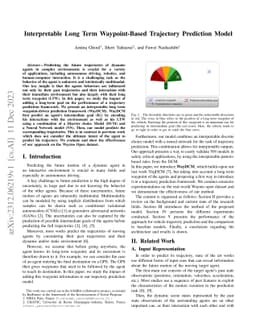 Interpretable Long Term Waypoint-Based Trajectory Prediction Model