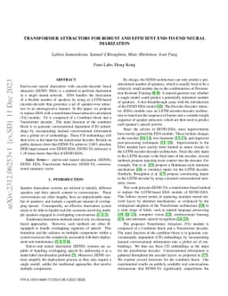 Transformer Attractors for Robust and Efficient End-to-End Neural
  Diarization