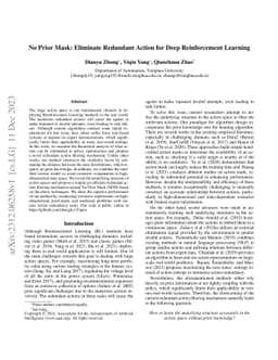 No Prior Mask: Eliminate Redundant Action for Deep Reinforcement
  Learning
