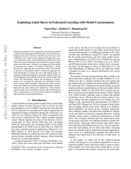 Exploiting Label Skews in Federated Learning with Model Concatenation