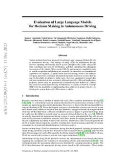Evaluation of Large Language Models for Decision Making in Autonomous
  Driving