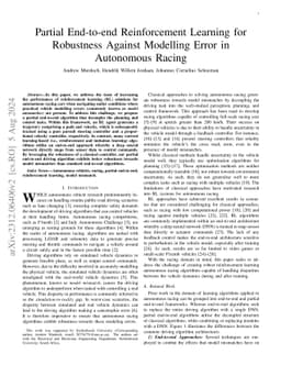 Partial End-to-end Reinforcement Learning for Robustness Against
  Modelling Error in Autonomous Racing