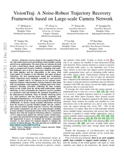 VisionTraj: A Noise-Robust Trajectory Recovery Framework based on
  Large-scale Camera Network