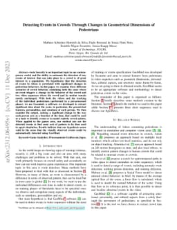Detecting Events in Crowds Through Changes in Geometrical Dimensions of
  Pedestrians