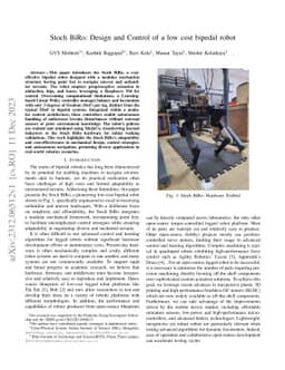 Stoch BiRo: Design and Control of a low cost bipedal robot