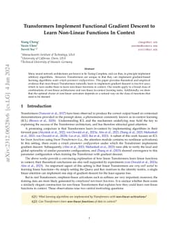 Transformers Implement Functional Gradient Descent to Learn Non-Linear
  Functions In Context