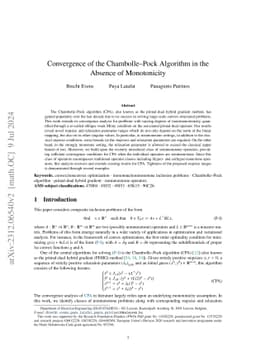 Convergence of the Chambolle-Pock Algorithm in the Absence of Monotonicity