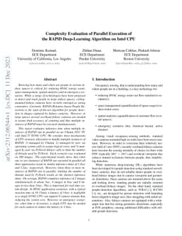 Complexity Evaluation of Parallel Execution of the RAPiD Deep-Learning
  Algorithm on Intel CPU