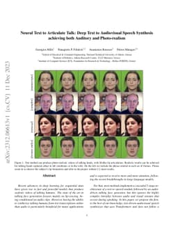 Neural Text to Articulate Talk: Deep Text to Audiovisual Speech
  Synthesis achieving both Auditory and Photo-realism