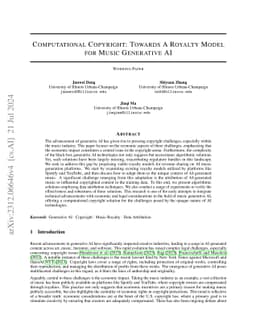 Computational Copyright: Towards A Royalty Model for Music Generative AI