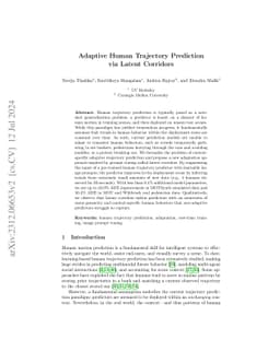 Adaptive Human Trajectory Prediction via Latent Corridors