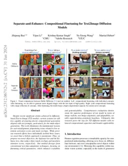 Separate-and-Enhance: Compositional Finetuning for Text2Image Diffusion
  Models