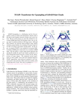 TULIP: Transformer for Upsampling of LiDAR Point Clouds