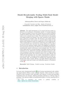 Model Breadcrumbs: Scaling Multi-Task Model Merging with Sparse Masks