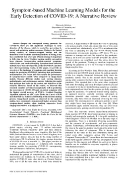 Symptom-based Machine Learning Models for the Early Detection of
  COVID-19: A Narrative Review