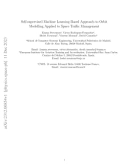 Self-supervised Machine Learning Based Approach to Orbit Modelling
  Applied to Space Traffic Management