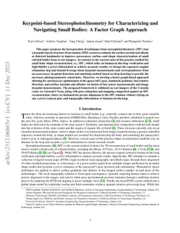 Keypoint-based Stereophotoclinometry for Characterizing and Navigating
  Small Bodies: A Factor Graph Approach
