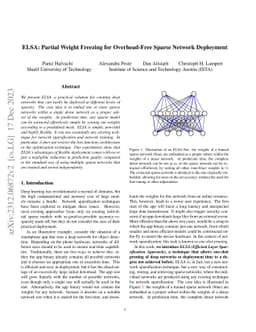 ELSA: Partial Weight Freezing for Overhead-Free Sparse Network
  Deployment
