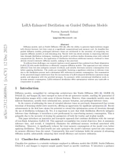 LoRA-Enhanced Distillation on Guided Diffusion Models