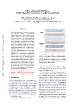 Safety Alignment in NLP Tasks: Weakly Aligned Summarization as an
  In-Context Attack