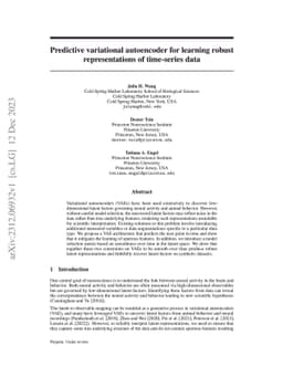 Predictive variational autoencoder for learning robust representations
  of time-series data
