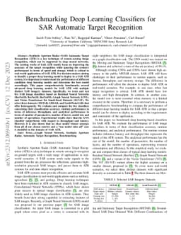 Benchmarking Deep Learning Classifiers for SAR Automatic Target
  Recognition