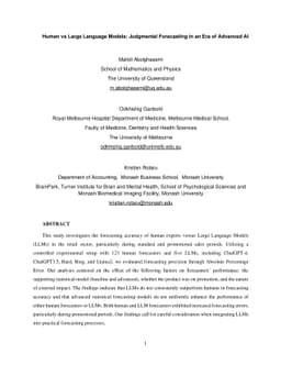 Humans vs Large Language Models: Judgmental Forecasting in an Era of
  Advanced AI