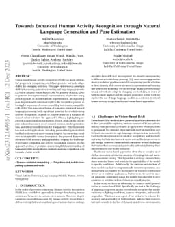 Towards Enhanced Human Activity Recognition through Natural Language
  Generation and Pose Estimation