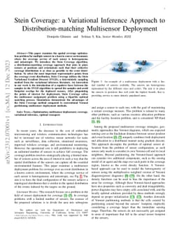 Stein Coverage: a Variational Inference Approach to
  Distribution-matching Multisensor Deployment