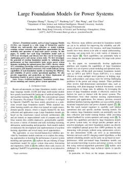 Large Foundation Models for Power Systems
