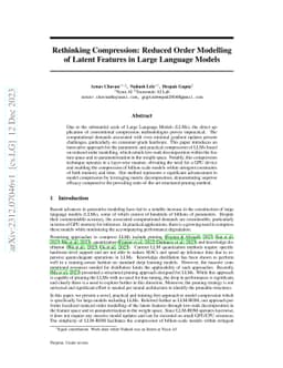 Rethinking Compression: Reduced Order Modelling of Latent Features in
  Large Language Models