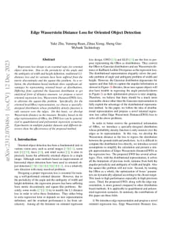 Edge Wasserstein Distance Loss for Oriented Object Detection