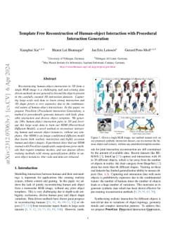 Template Free Reconstruction of Human-object Interaction with Procedural
  Interaction Generation