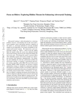 Focus on Hiders: Exploring Hidden Threats for Enhancing Adversarial
  Training