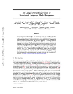 SGLang: Efficient Execution of Structured Language Model Programs