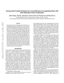 Instrumental Variable Estimation for Causal Inference in Longitudinal
  Data with Time-Dependent Latent Confounders