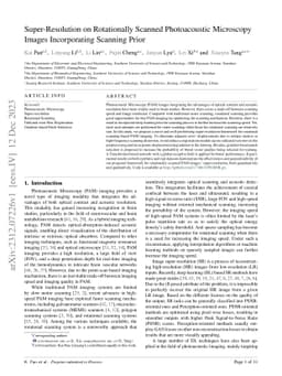 Super-Resolution on Rotationally Scanned Photoacoustic Microscopy Images Incorporating Scanning Prior