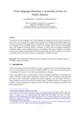 Toxic language detection: a systematic review of Arabic datasets