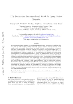 DTA: Distribution Transform-based Attack for Query-Limited Scenario