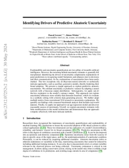 Identifying Drivers of Predictive Aleatoric Uncertainty