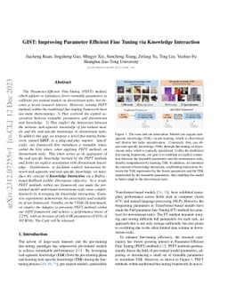 GIST: Improving Parameter Efficient Fine Tuning via Knowledge
  Interaction