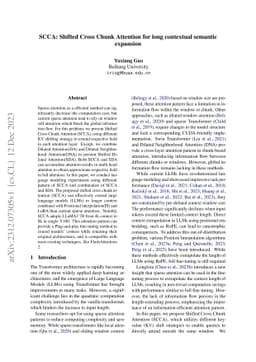 SCCA: Shifted Cross Chunk Attention for long contextual semantic
  expansion