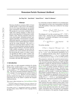 Momentum Particle Maximum Likelihood