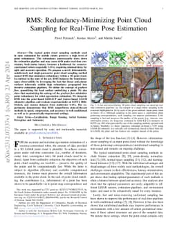 RMS: Redundancy-Minimizing Point Cloud Sampling for Real-Time Pose
  Estimation